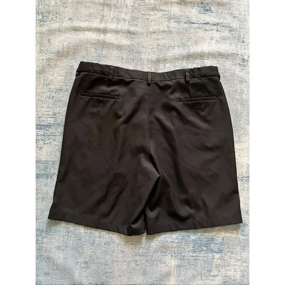 Haggar Black Cool 18 Pro Pleated Front Shorts Men's 40